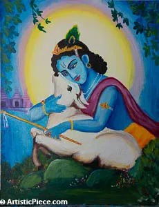Krishna With Calf
