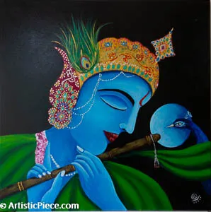 Krishna With Peacock