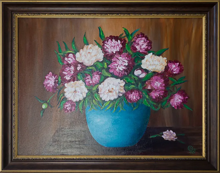 Flowers in Blue Vase