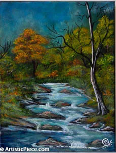 Stormy Water in Woods